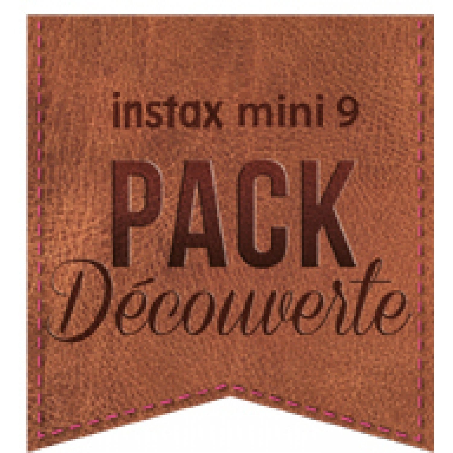Appareil photo instantané FUJI Instax Mini 9 Pack Découverte blanc cendré  : Appareil Blanc cendré + 1 pack mini (10v) + 1 housse Marron