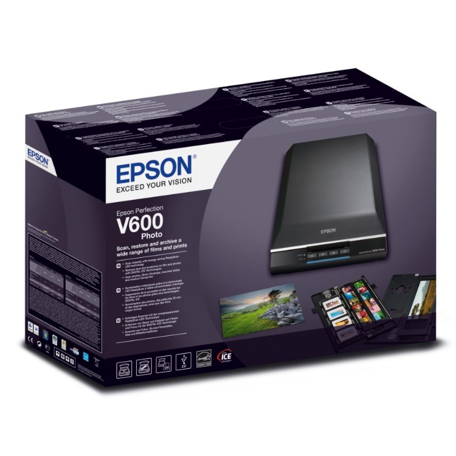 Epson Perfection V600 Photo Scanner à plat A4-Letter 6400 ppp x 9600 ppp  USB 2.0 - Cdiscount Informatique