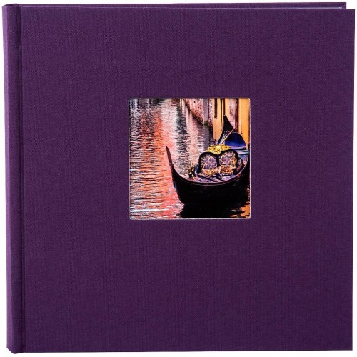 GOLDBUCH - Album photo pochettes avec mémo BELLA VISTA - 100 pages blanches - 200 photos - Couverture Aubergine 23x23cm + fenêtre