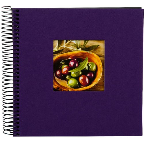 GOLDBUCH - Album photo "BELLA VISTA" 21x20cm - 40 pages traditionnelles noires - Couverture en lin personnalisable (Aubergine)