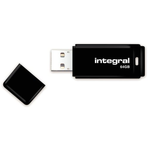 INTEGRAL - Clé USB 2.0 Flash Drive Black 64 GB (Noir)