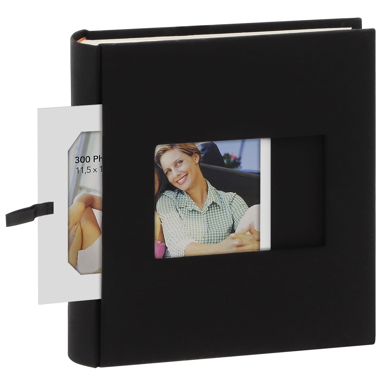 Album photo WALTHER DESIGN pochettes avec mémo FUN - 100 pages blanches -  200 photos - Couverture Noire 22x24cm + fenêtre