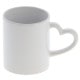 Mug céramique TECHNOTAPE 300ml (10oz) Blanc - Anse cœur - Lavage à la main - Certifié contact alimentaire