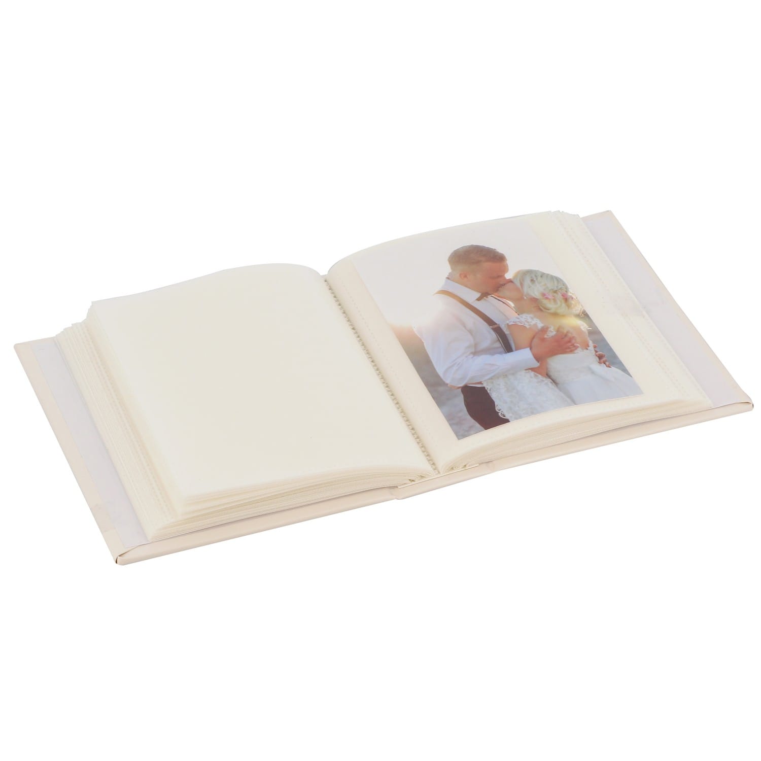 PANODIA - Classeur avec anneaux - pochettes sans mémo Mariage VENUS - 80  pages blanches - 400 photos - Couverture Blanche 33,5x37,5cm