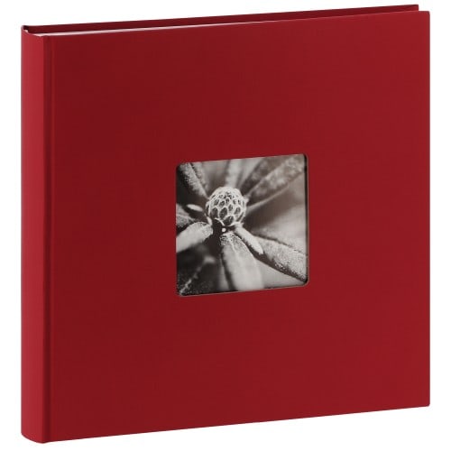 HAMA - Album photo traditionnel FINE ART JUMBO - 100 pages blanches + feuillets cristal - 400 photos - Couverture Rouge 30x30cm + fenêtre