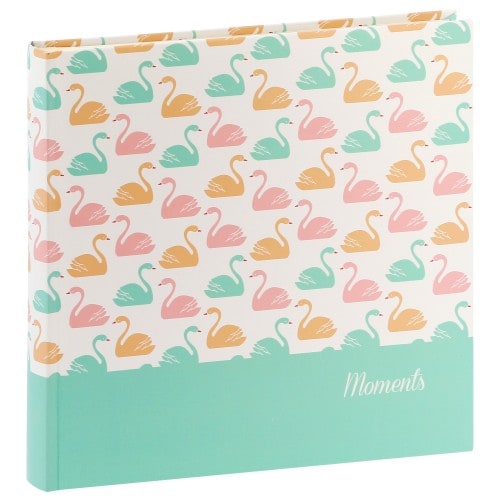 HAMA - Album photo traditionnel SWAN - 80 pages blanches + feuillets cristal - 320 photos - Couverture Verte 30x30cm