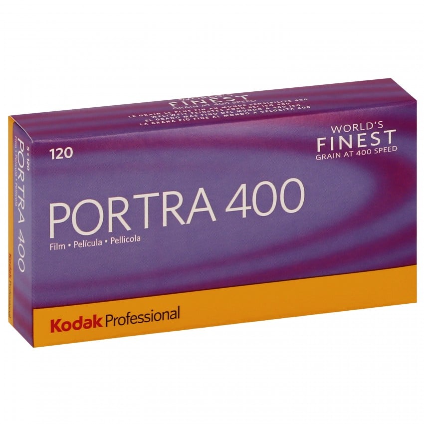 Pellicule photo pro KODAK Négatif couleur PORTRA 400 Format 120 Pack de 5