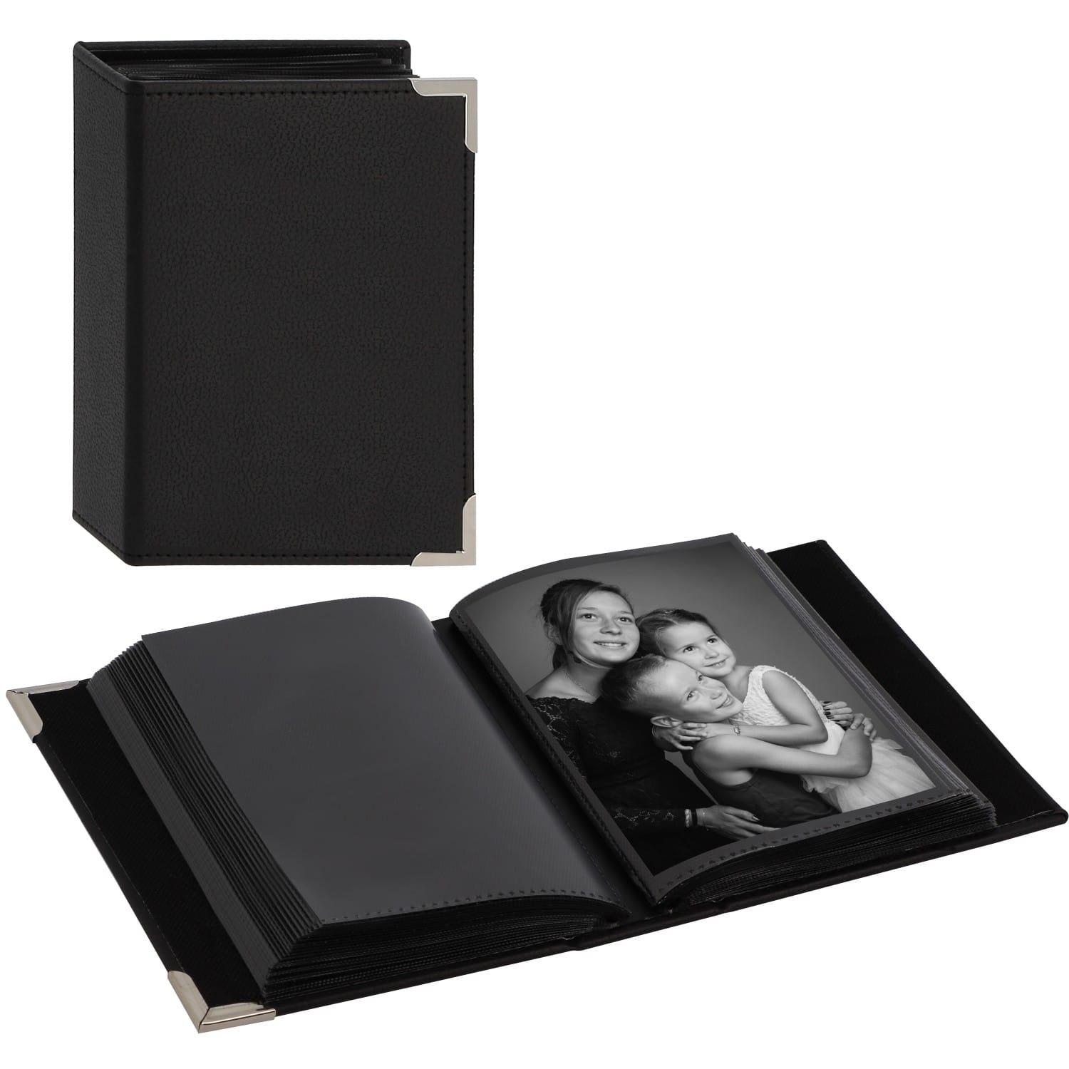 Mini album HAMA pochettes sans mémo LA FLEUR - 40 pages blanches - 40  photos - Couverture Noire 13x16,5cm