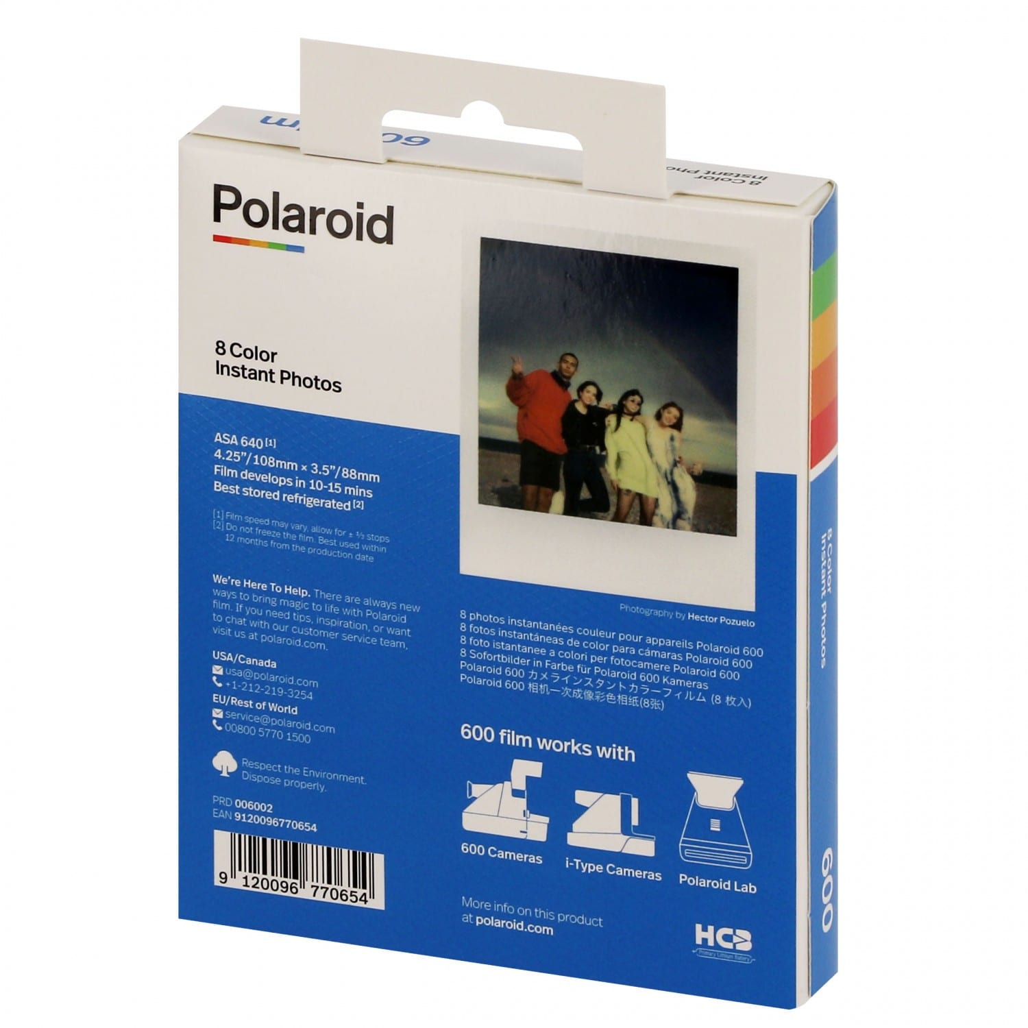 IMPOSSIBLE - Film instantané pour POLAROID 600/One 600 - Cadre Silver - 8  photos - couleur