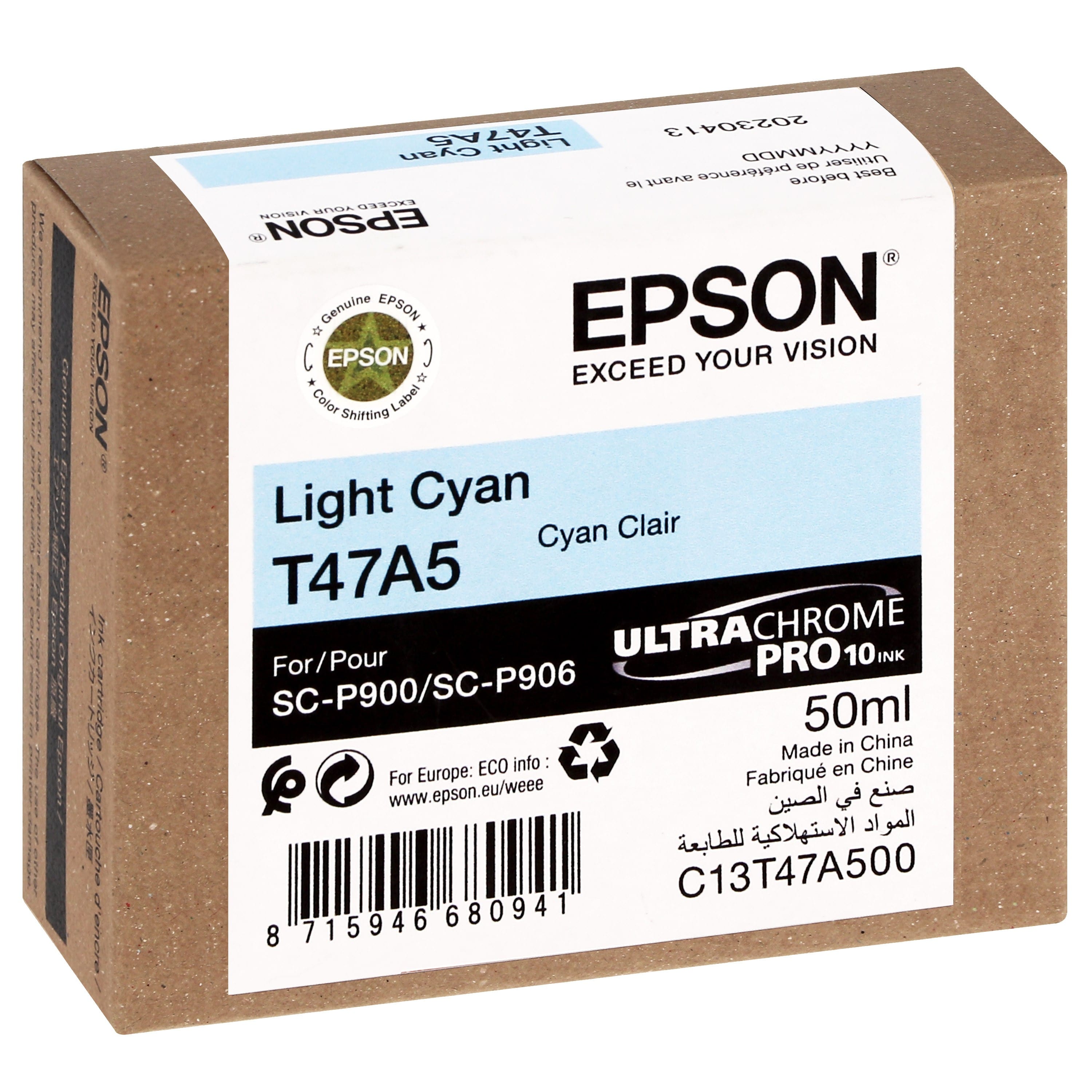Cartouche d'encre traceur EPSON UltraChrome Pro 10 SC-P900 Vivid light  magenta - 50ml - T47A6