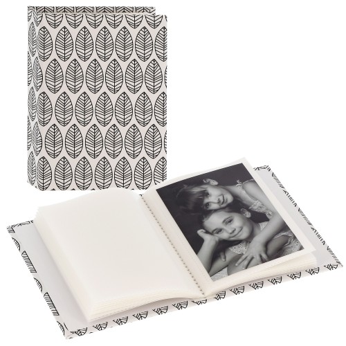 HAMA - Mini album pochettes sans mémo LA FLEUR - 40 pages blanches - 40 photos - Couverture Blanche 13x16,5cm (Vendu par 8)
