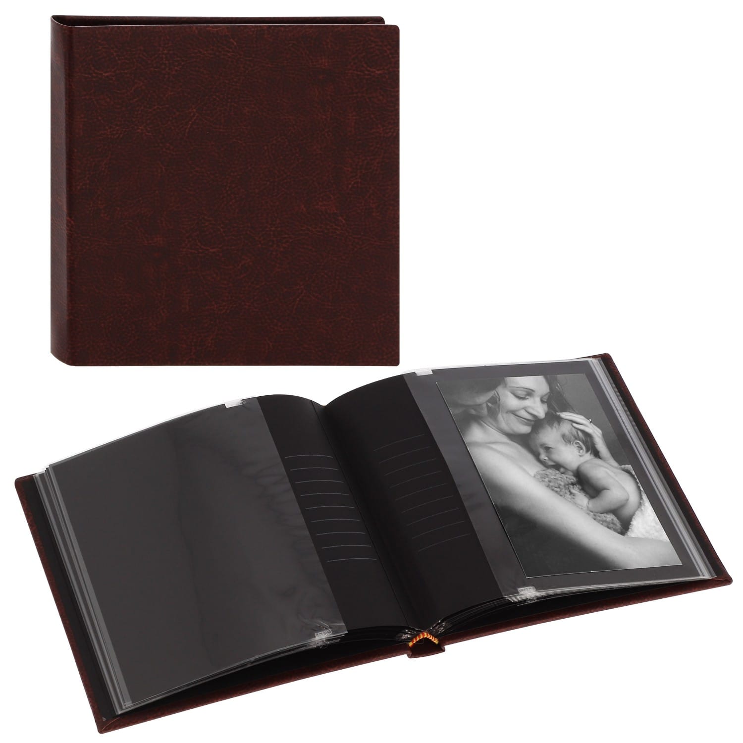 Mini album PANODIA pochettes sans mémo LINEA - 36 pages noires - 36 photos  - Couverture Noire 13,5x16,5cm + fenêtre