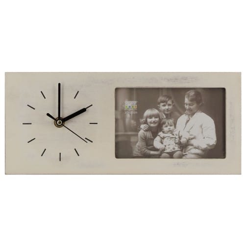 DEKNUDT - Cadre photo S67TK E1 - bois + horloge - pour 1 photo 10x15cm