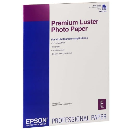 Papier jet d'encre EPSON PREMIUM lustré 250g - A2 (42x59,4cm) - 25