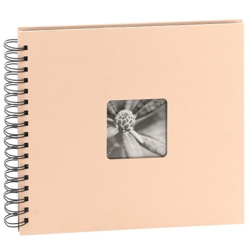 HAMA - Album photo traditionnel FINE ART SPIRAL - 50 pages noires + feuillets cristal - 100 photos - Couverture Rose 28x24cm + fenêtre