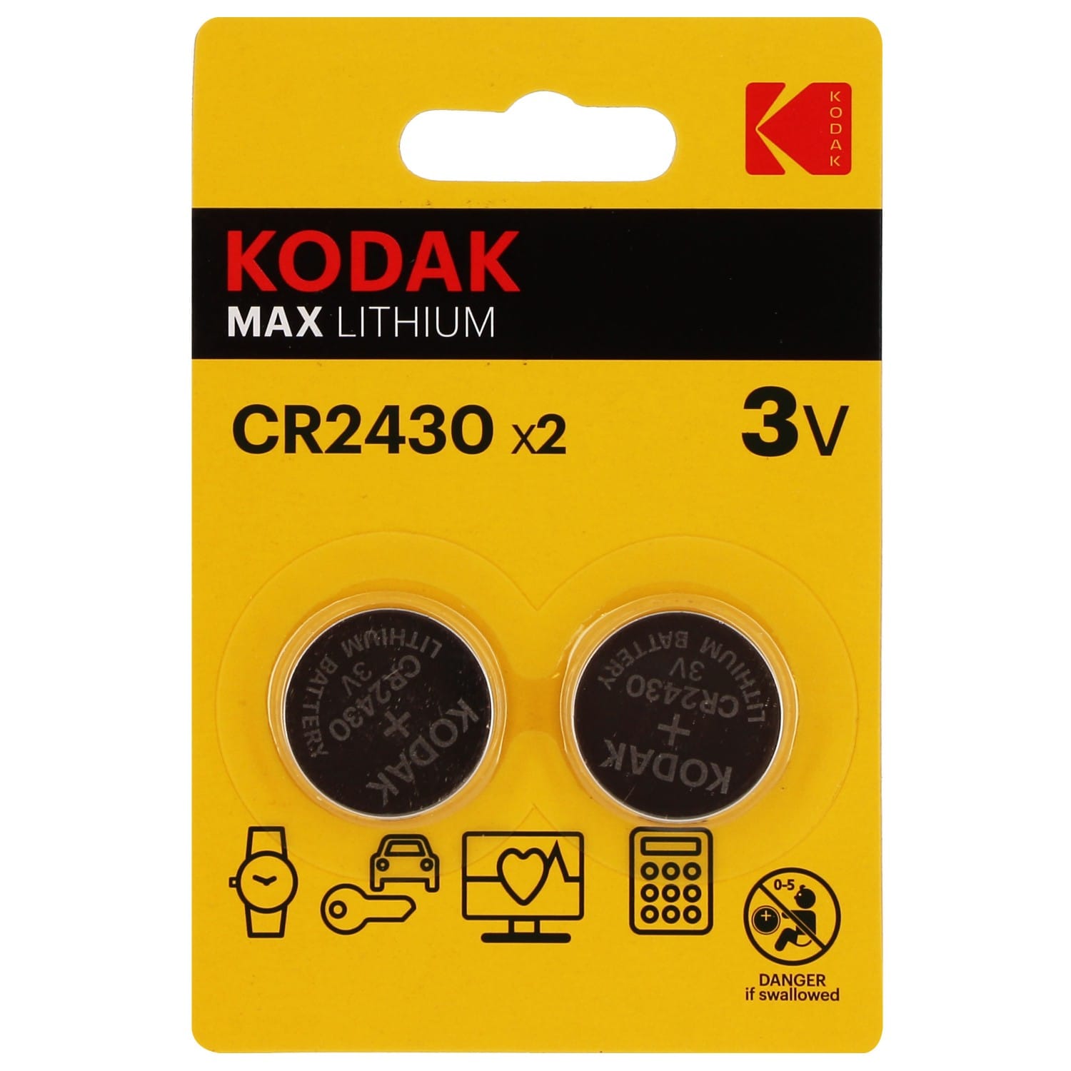 Kodak Pile Bouton CR2430 au Lithium 3 volts, CR 2430 Batterie 3V // 2  Pièces à prix pas cher