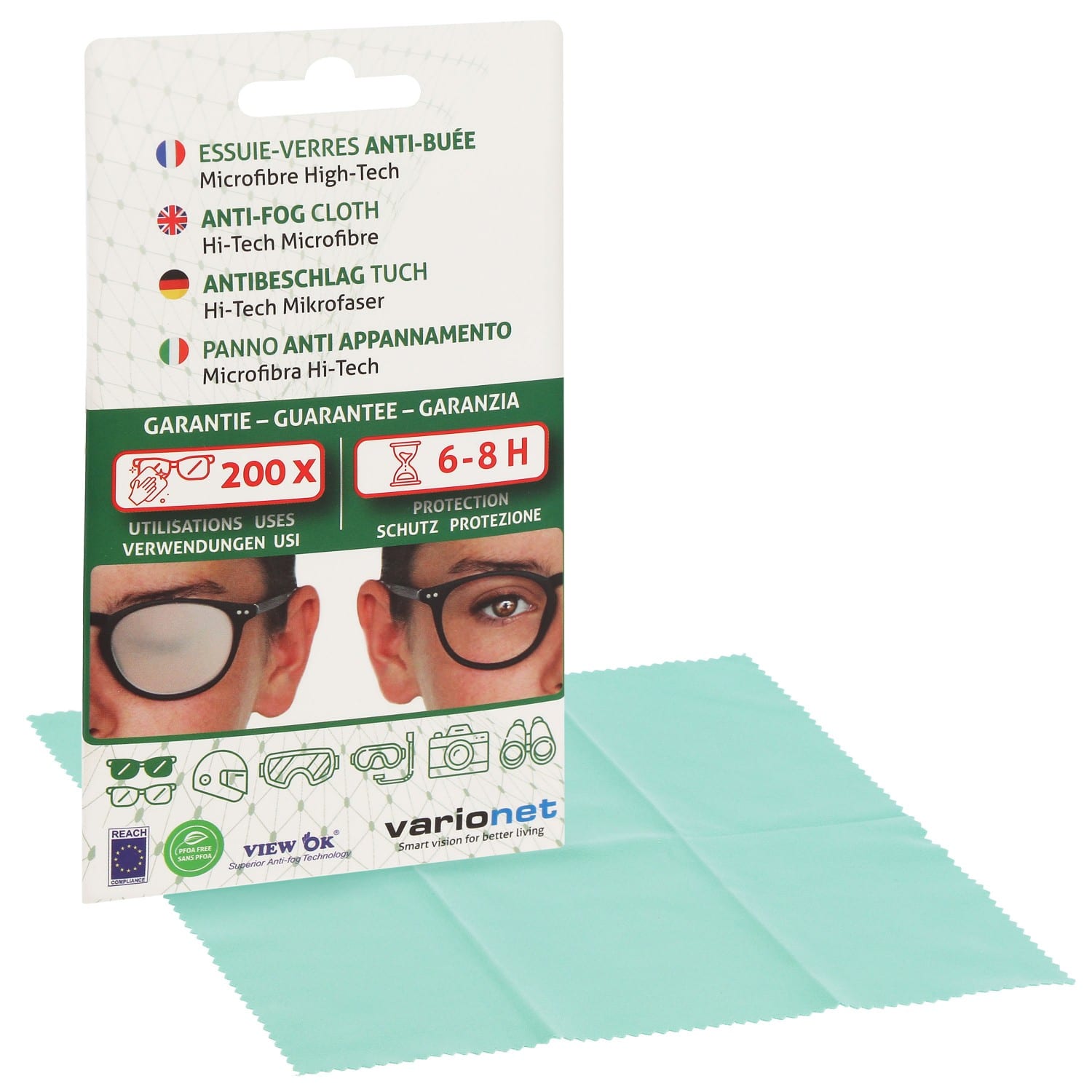 Tissu à lunettes anti-buée en microfibre NO FOG