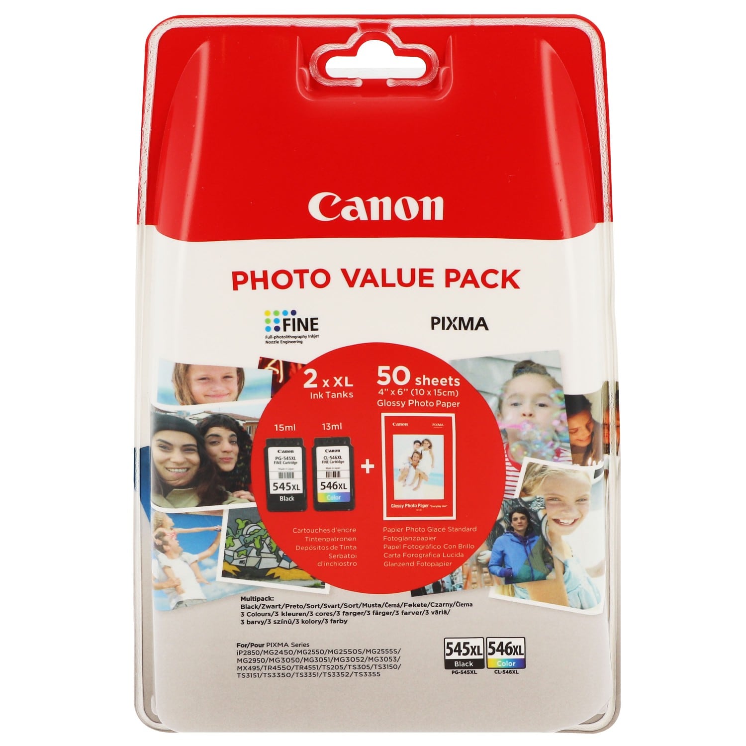 Cartouche d'encre à haut rendement Canon PG-545XL/CL-546XL + Pack
