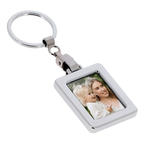 DEKNUDT - Porte-clef photo rectangle - Métal - Pour photo 3x4cm - livré en sachet transparent individuel