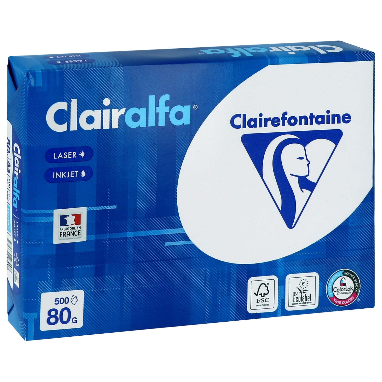 Papier A4 blanc 90 g Clairefontaine Clairalfa - Ramette de 500 feuilles sur