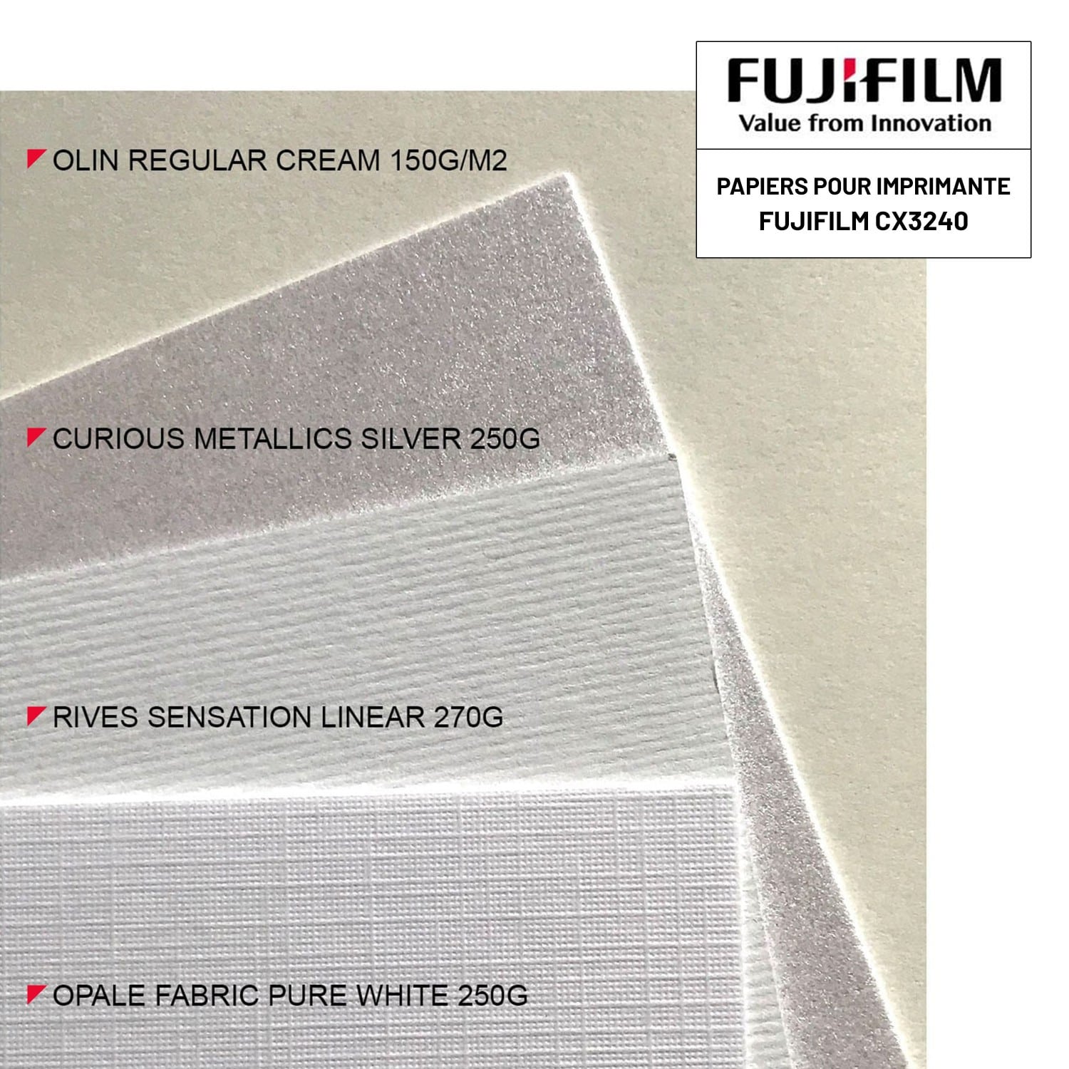 Papier FUJI Curious Metallics Silver - 250g 13x18 / 2 volets (50 feuilles)  (70100148096)