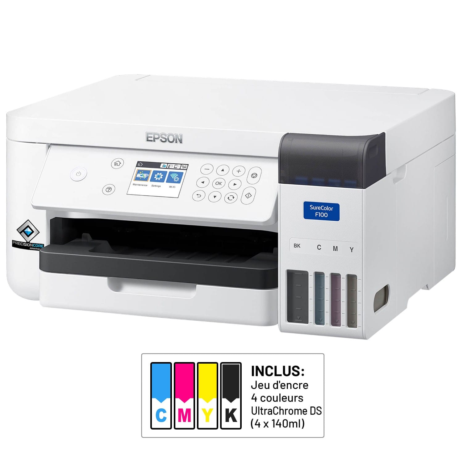 Imprimante Sublimation Epson SureColor SC-F100 Avec 4 Flacons De