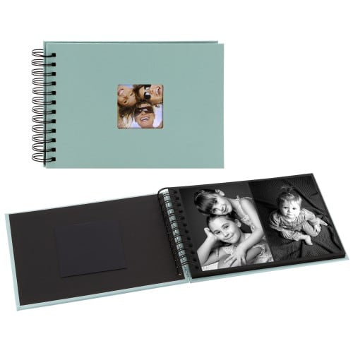 WALTHER DESIGN - Mini album traditionnel FUN - 20 pages noires - 40 photos - Couverture Bleu menthe 23x17cm + fenêtre (Vendu par 2)