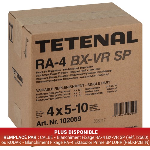 TETENAL - Blanchiment Fixage RA-4 BX-VR SP - pour faire de 4 x 4 L à 4 x 10 L