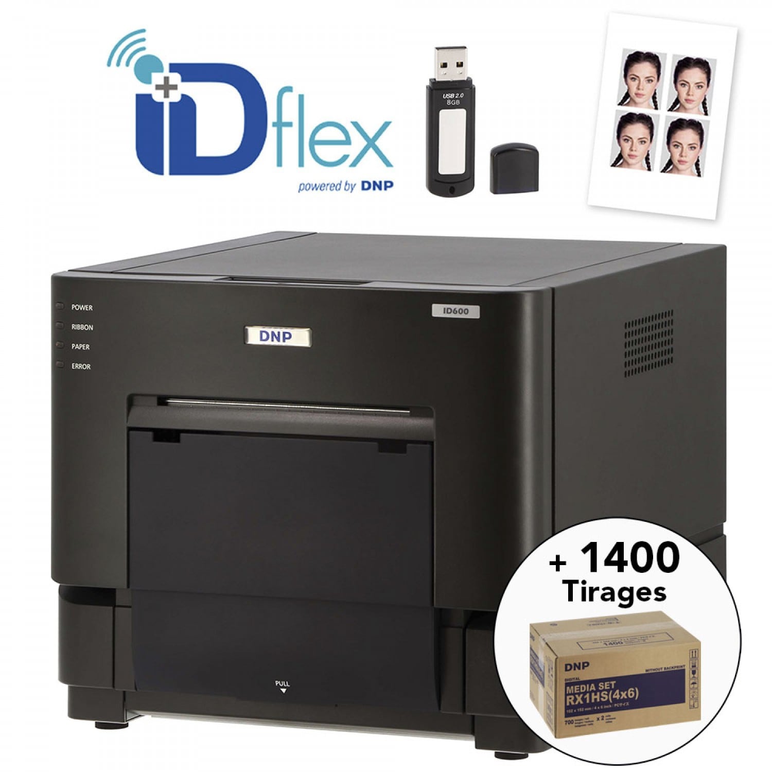 Kit imprimante thermique DNP ID+Flex + 1 carton de consommable