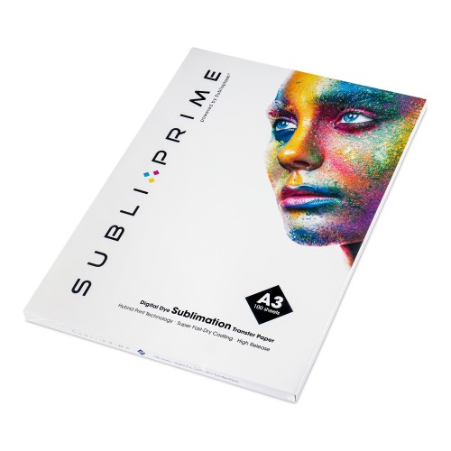 SubliPrime - Papier sublimation pour transfert - SubliPrime - Format A3 - 110g - Pack de 100 feuilles