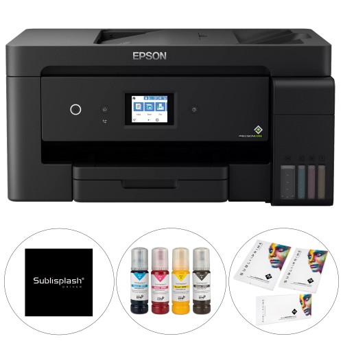 EPSON - Kit imprimante sublimation Epson EcoTank ET-15000 + jeu d’encre Sublisplash + Pilote (Windows) + 3 papiers  : mug, A4 et A3 (100 feuilles par format)