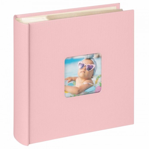 WALTHER DESIGN - Album photo pochettes avec mémo FUN - 100 pages blanches - 200 photos - Couverture Rose 22x24cm + fenêtre