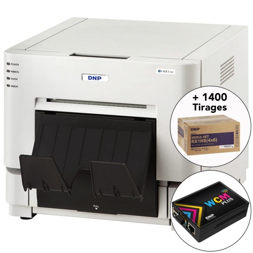 DNP - Kit imprimante thermique DS-RX1 HS + Module WiFi WCM-PLUS + 1 carton de consommables pour 1400 tirages (DSRX1015)