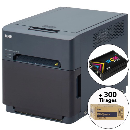 DNP - Kit imprimante thermique DP-QW410 + 1 carton de consommables Standard Digital pour 300 tirages (DPQW1015SD) + Module WiFi WCM-PLUS