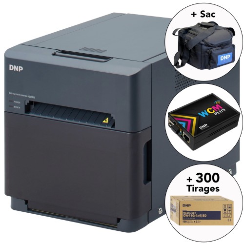 DNP - Kit imprimante thermique DP-QW410 + 1 carton de consommables Standard Digital pour 300 tirages (DPQW1015SD) + Sac de transport + Module WiFi WCM-PLUS