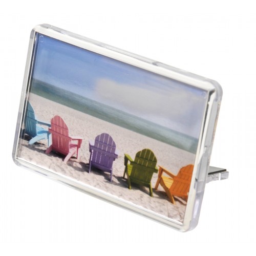 MB TECH - Magnet cadre photo transparent plastique - Format 7 X 4,5 cm - Vendu par 50