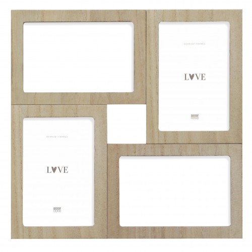 DEKNUDT - Cadre photo multivues S68UC3 (Bois naturel) pour 4 photos 13x18cm - Lot de 2