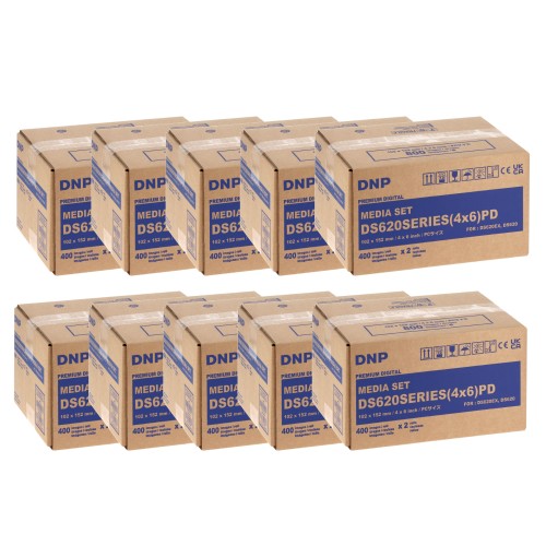 DNP - Consommable thermique pour DS620 Media Set DS620SERIES (4x6) PD - 10x15cm - 800 tirages - Kit de 10 cartons