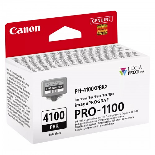 CANON - Cartouche d'encre PFI-4100PBK NOIR PHOTO pour imprimante imagePROGRAF PRO-1100 (80ml)