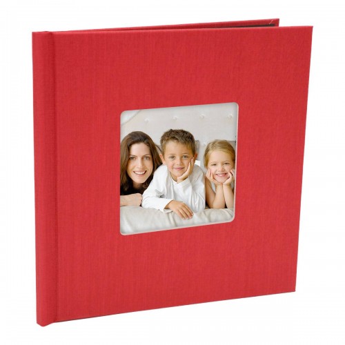 PELEMAN - Couverture album Cachemir pour tirages sur D1000A et CX3240 - 20x20cm avec fenêtre - Rouge (Vendu par 10)