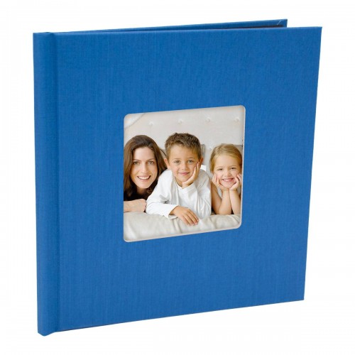 PELEMAN - Couverture album Cachemir pour tirages sur D1000A et CX3240 - 20x20cm avec fenêtre - Bleu (Vendu par 10)