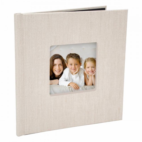 PELEMAN - Couverture album Cachemir pour tirages sur D1000A et CX3240 - 20x20cm avec fenêtre - Beige (Vendu par 10)