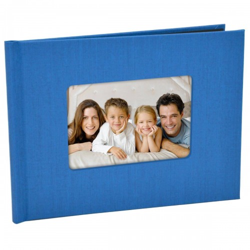 PELEMAN - Couverture album Cachemire pour tirages sur D1000A et CX3240 - 15x20 avec fenêtre - Bleu (Vendu par 10)