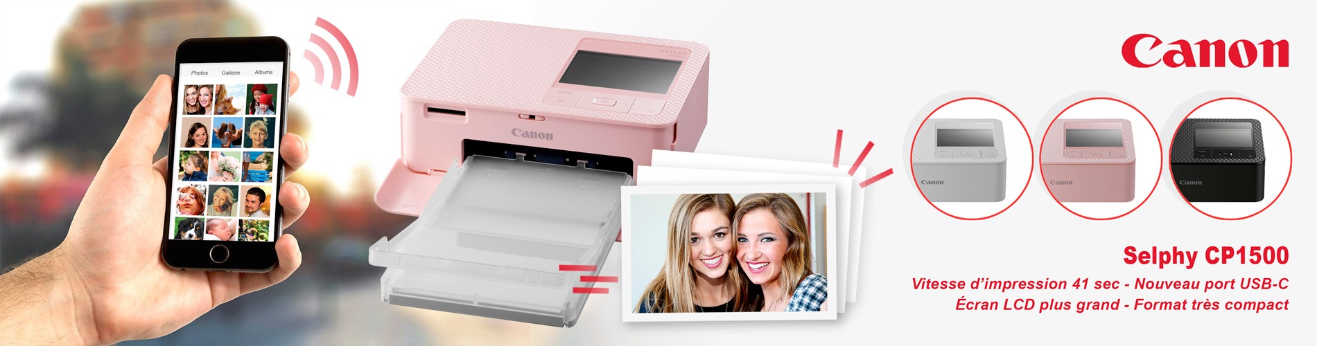 SELPHY CP1500 Imprimante photo compacte sans fil - Blanc
